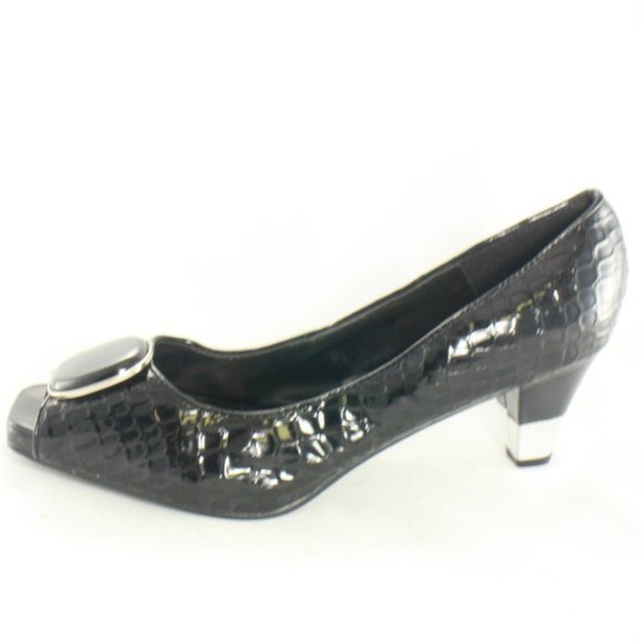 Coup D'Etat LTD Black Patent Peep Toe Heel New - Picture 1 of 8